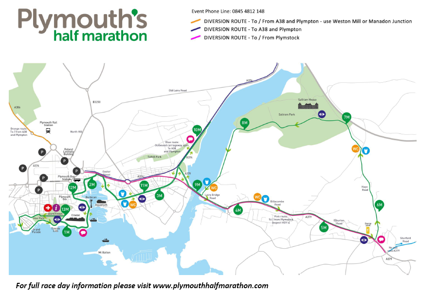Plymouth Marathon 2015 Route 